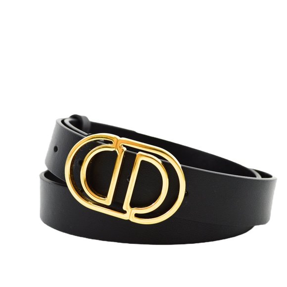 Christian Dior CD Cut Out Leather Belt  #104-28 - Picture 1 of 4